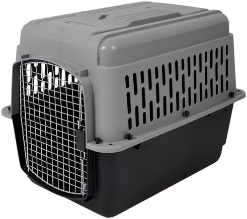 Petmate Porter thirty-two inch dog kennel angled view emphasizing the secure metal nut and bolt assembly system