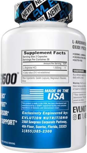 Evlution nutrition nitric oxide booster ingredients panel