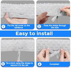 Three piece set of crib rail protectors laid out flat