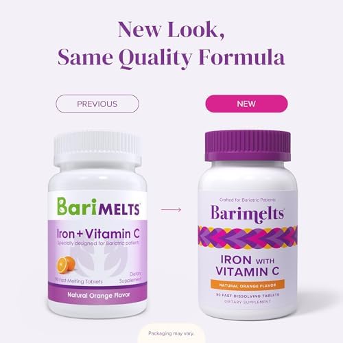 Close up of the non constipating carbonyl iron with vitamin C tablets by BariMelts