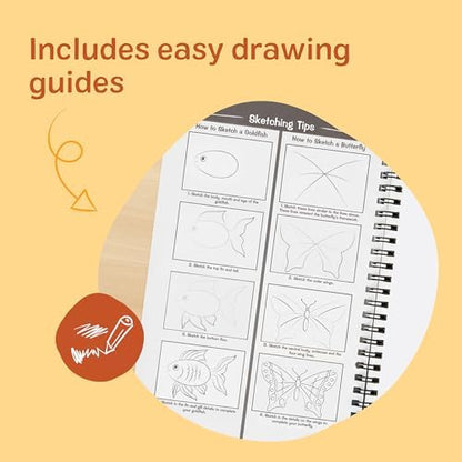 Premium heavyweight bond white paper pad for kids coloring and pencil sketching