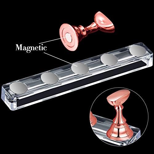 Blulu nail tip holder set with acrylic magnetic base