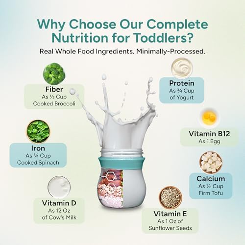 Top view of premium clean label toddler formula with DHA and prebiotics