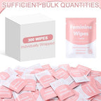 Close up of Dansib travel size feminine wipes showing portable packaging.