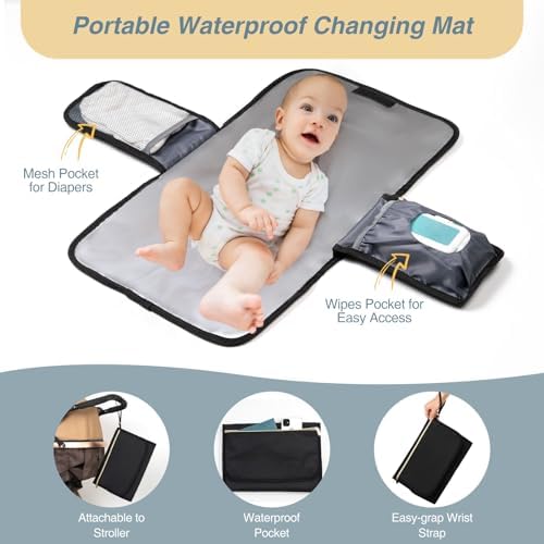 MOMUVO quilted baby bag side pockets and bottle holders