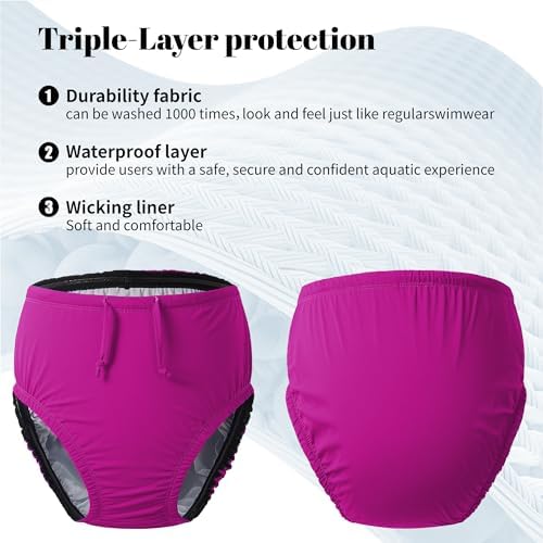 Close up of Codida youth swim diaper fabric and drawstring detail