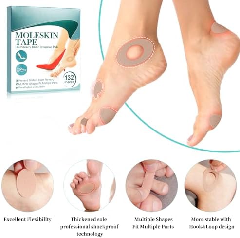 Waterproof moleskin flannel patches for blister prevention and pain relief