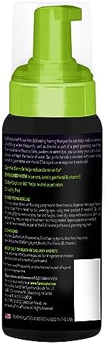 Furminator foaming cat shampoo packaging showing ingredients and directions