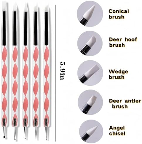 HomTop nail art set with magnetic stand for press on nails