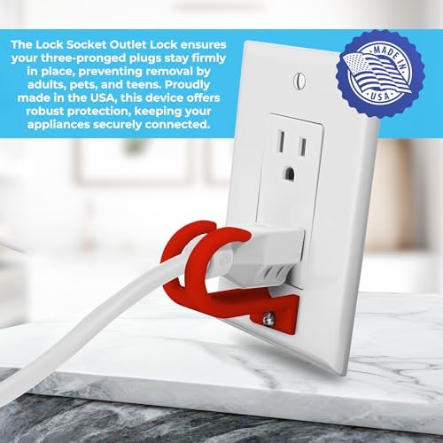 Lock Socket security device installed on a wall outlet