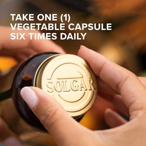 Solgar L-Arginine capsules side profile highlighting gold cap design