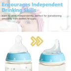 Six pack of clear silicone replacement nipples for baby sippy cups neatly arranged