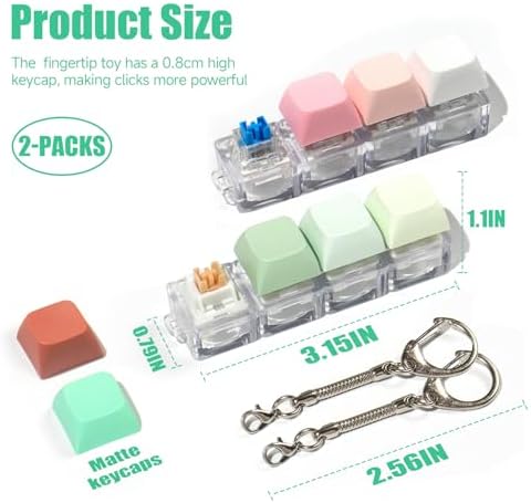 Mintcaps mechanical keyboard clicker keychain illuminating with integrated LED lights during use.
