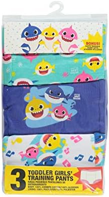Baby Shark potty training underwear pack displaying the included success tracking chart and reward stickers.