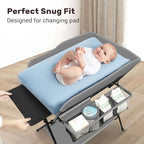 Little Tots Baby 2 pack changing pad covers arranged on a standard changing pad.
