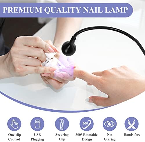 Complete Saviland gooseneck nail lamp package in black