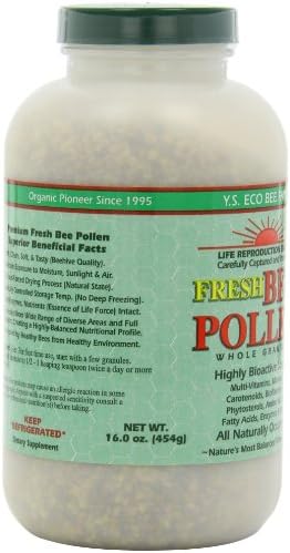 Top view of the sealed cap on the Y.S. Eco Bee Farms fresh bee pollen container