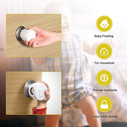 Two piece assembly of Betertek child proof door knob lock
