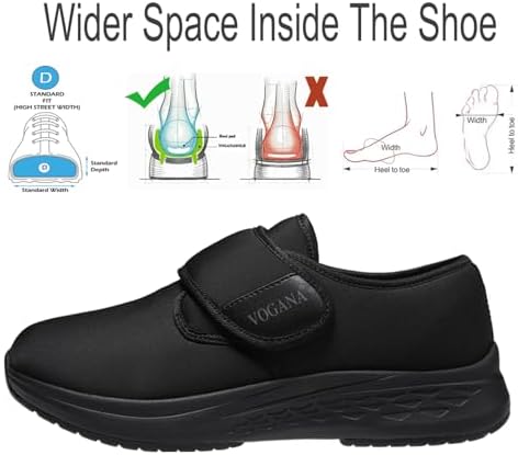 Vogana orthopedic sneakers with velcro closure for swollen feet relief.