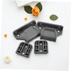 Close-up view of the durable locking latches for retractable baby barrier gates.