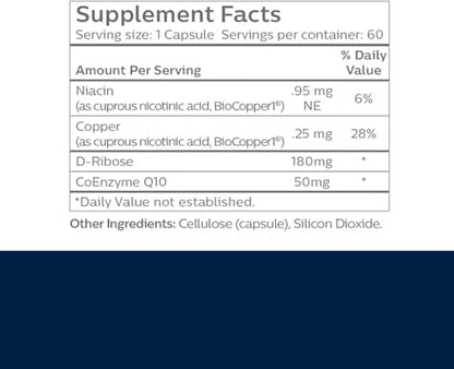 Premium dietary supplement by MitoSynergy featuring bioavailable copper for mitochondrial support.