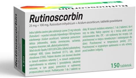 Rutacorbitin Rutinoscorbin 150 tablets back panel information