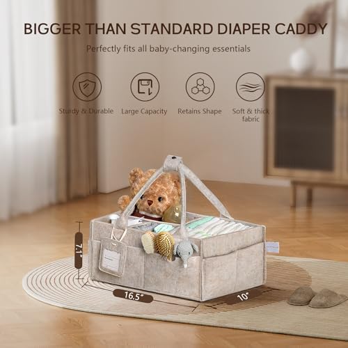 Gemii baby caddy handle and felt material detail