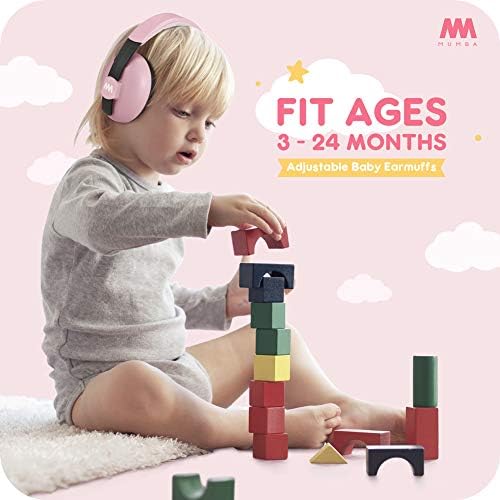Side profile of Mumba baby noise cancelling earmuffs