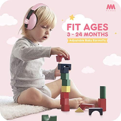 Side profile of Mumba baby noise cancelling earmuffs