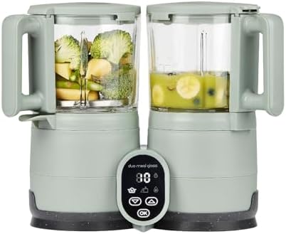 Close up of the programmable digital timer screen on the premium glass baby food processor