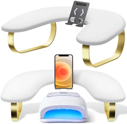 Rolomanve nail arm rest with rotating phone holder front view