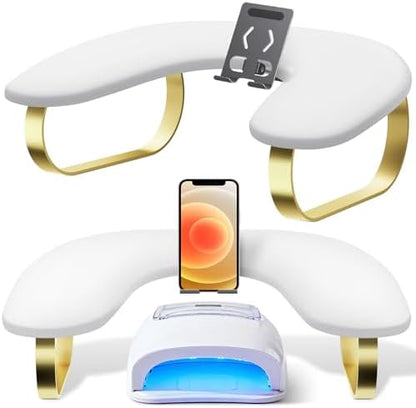 Rolomanve nail arm rest with rotating phone holder front view