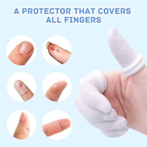 Yeasing cotton finger cots pack of 30 pieces spread out showing premium textured weave.
