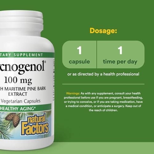 Natural Factors Pycnogenol French maritime pine bark extract side bottle view