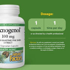 Natural Factors Pycnogenol French maritime pine bark extract side bottle view