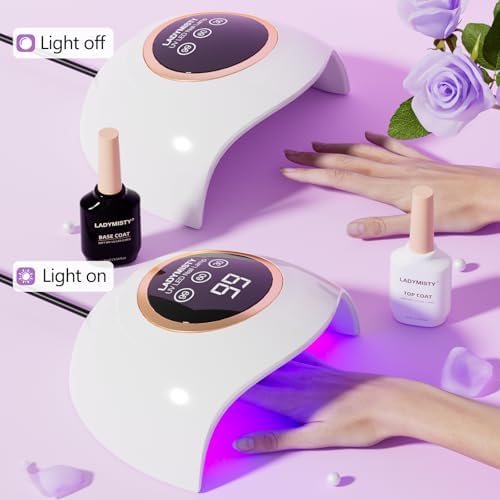 Close-up of LCD touch display on LadyMisty UV LED lamp