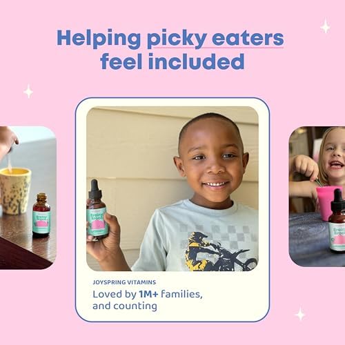 Kid friendly liquid vitamins bottle showcasing the sugar free and alcohol free certifications.