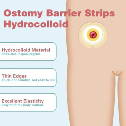 Waterproof leak proof ostomy adhesive strips for urostomy and ileostomy bags