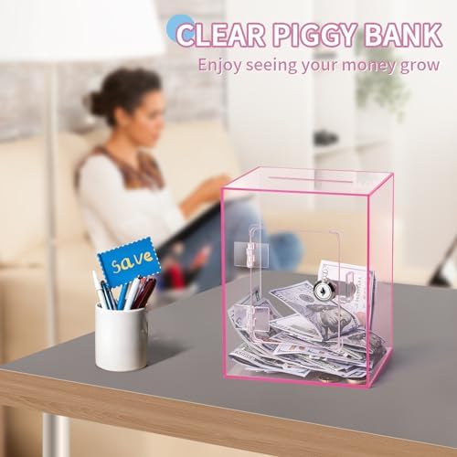Kozsort large adult piggy bank top angle view displaying the wide currency insertion slot