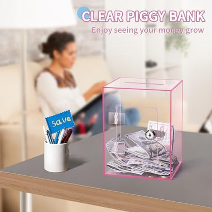 Kozsort large adult piggy bank top angle view displaying the wide currency insertion slot