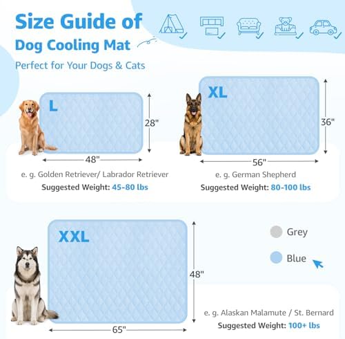 LOOBANI pet mat being placed inside a large dog crate for indoor heat relief