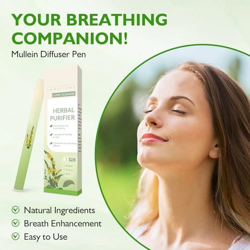 Two count package of HENGRUNXIN lung cleansing inhalers displaying the natural mullein and mint ingredients.