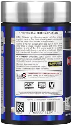 Allmax Glutamine 100g powder texture close up
