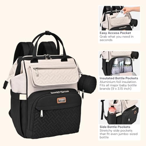 BabbleRoo multifunctional daypack with unfolded water-resistant baby changing mat and pacifier case