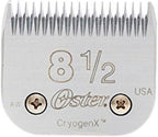 Back side of the Oster CryogenX pet grooming blade showing the model number and detachable hinge mechanism interface.