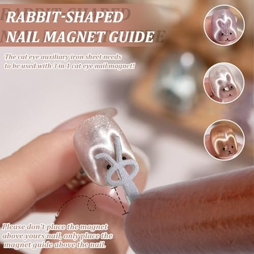 Rabbit shape magnetic guide for cat eye gel polish application