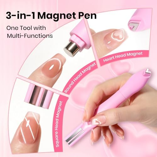 Professional nail art design created with Beetles cat eye magnet