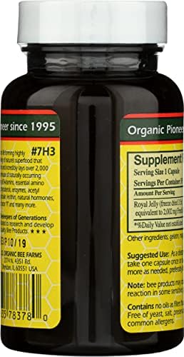 YS Eco Bee Farms Royal Jelly freeze dried ultra strength formula side label info