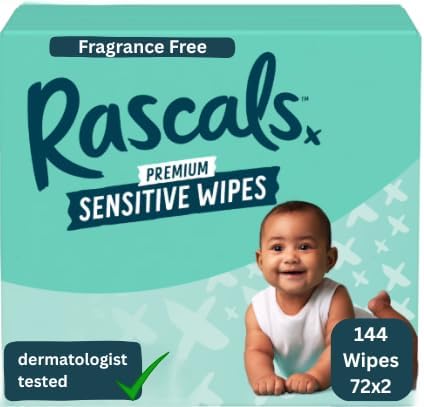 Rascals Premium Sensitive Baby Wipes pack of two front view