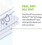 Top view of the adult incontinence briefs product packaging highlighting its unisex application.